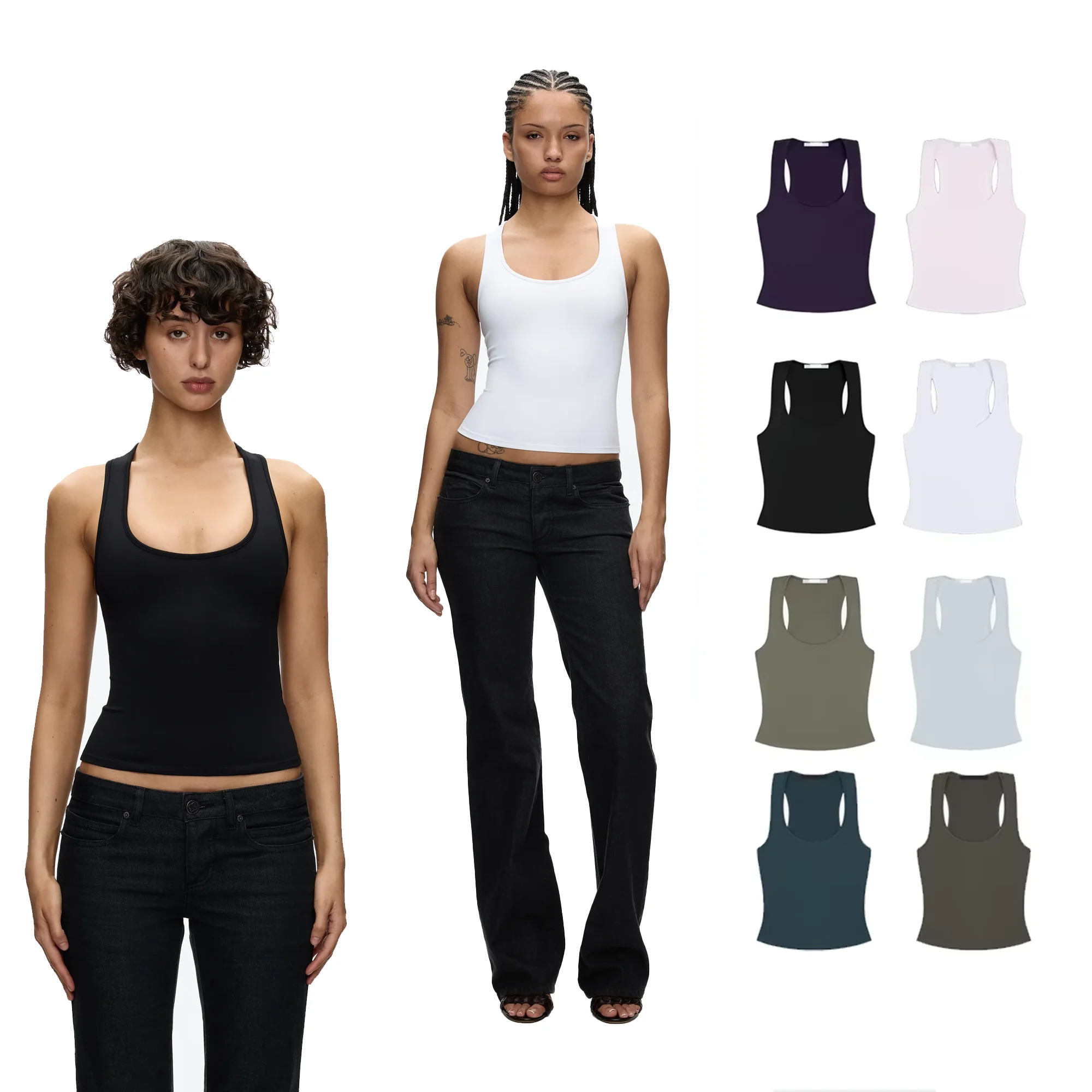 Tank Top with Wide Shoulder Straps, Racerback Tank Top, Sports and Everyday Wear Base Shirt, Trendy High-Elastic Solid Color Tight-Fitting Top, Casual Versatile Tank Top, Slim-Fit Flattering Base Shirt
Tank Top with Wide Shoulder Straps, Racerback Tank Top, Sports and Everyday Wear Base Shirt, Trendy High-Elastic Solid Color Tight-Fitting Top, Casual Versatile Tank Top, Slim-Fit Flattering Base Shirt