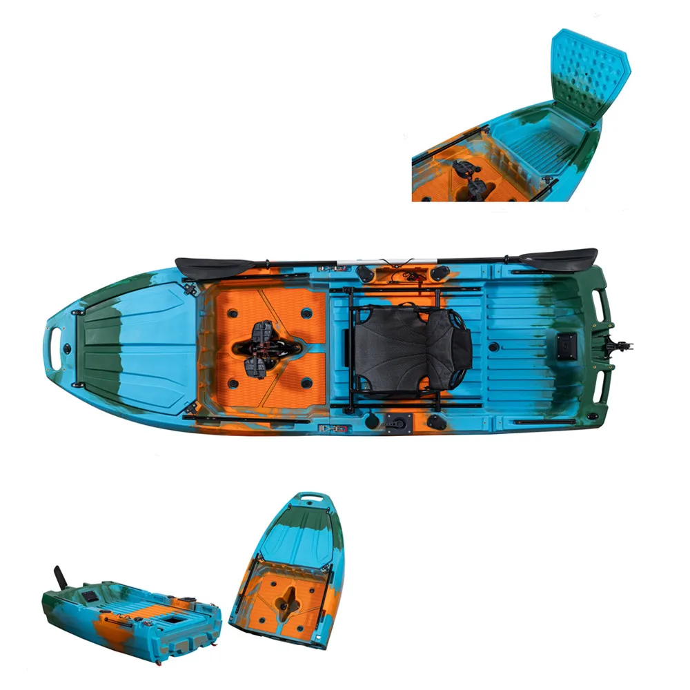 New Arrival Boat 10ft Solo 1 Person 2-pieces Detachable Modular Fin Flap Pedal Fishing Kayak With Wheels and Rudder
New Arrival Boat 10ft Solo 1 Person 2-pieces Detachable Modular Fin Flap Pedal Fishing Kayak With Wheels and Rudder