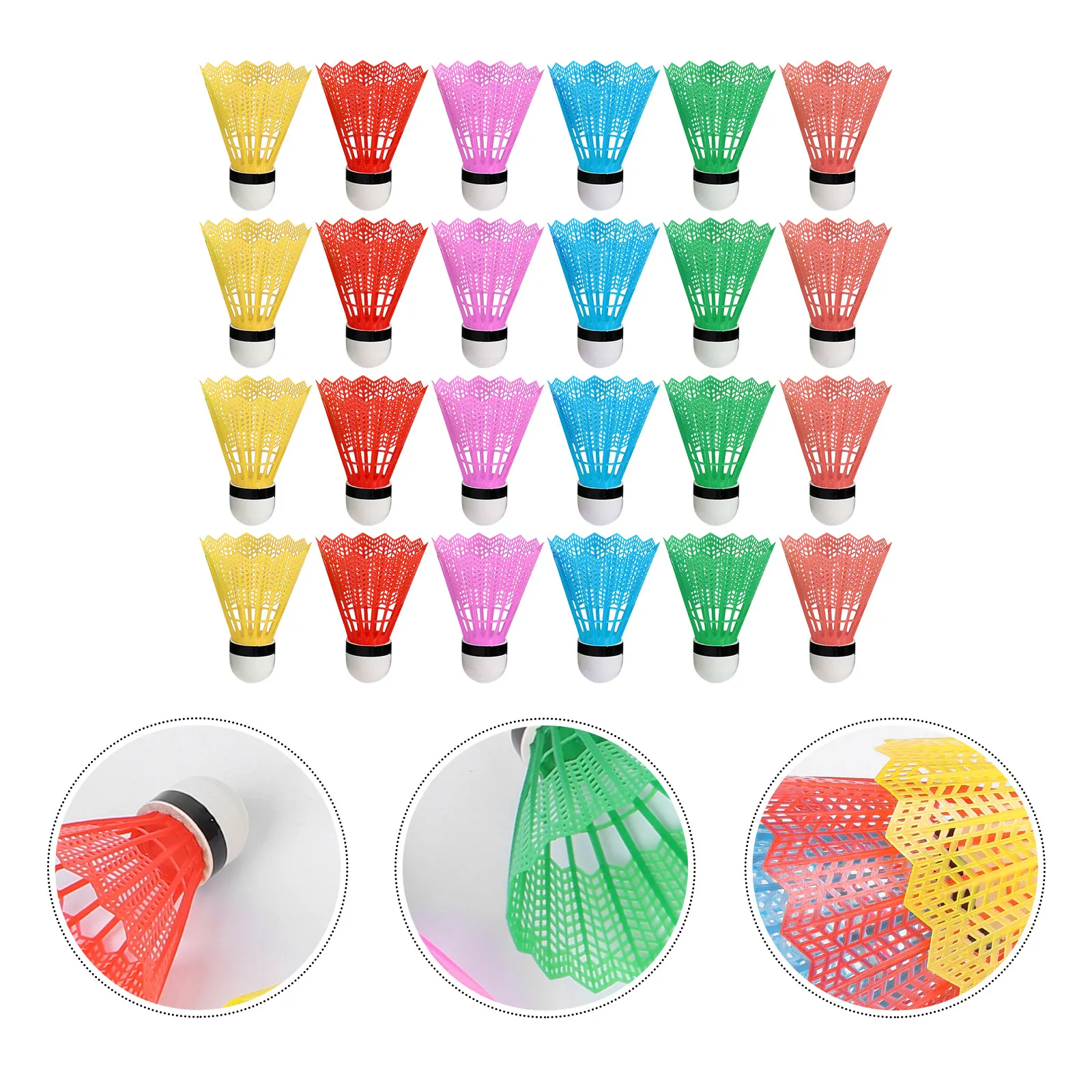 24Pcs Kids Shuttlecock Plastic Badminton Ball Lightweight Vivid Colors Fun Exercise Tool for Children Indoor Outdoor Sport
24Pcs Kids Shuttlecock Plastic Badminton Ball Lightweight Vivid Colors Fun Exercise Tool for Children Indoor Outdoor Sport