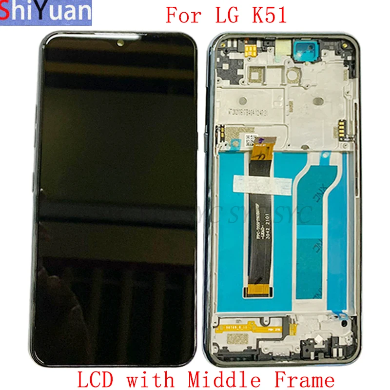 Полный ЖК-дисплей со средней рамкой для LG K51, запасные части для дигитайзера сенсорного экрана в сборе
Полный ЖК-дисплей со средней рамкой для LG K51, запасные части для дигитайзера сенсорного экрана в сборе