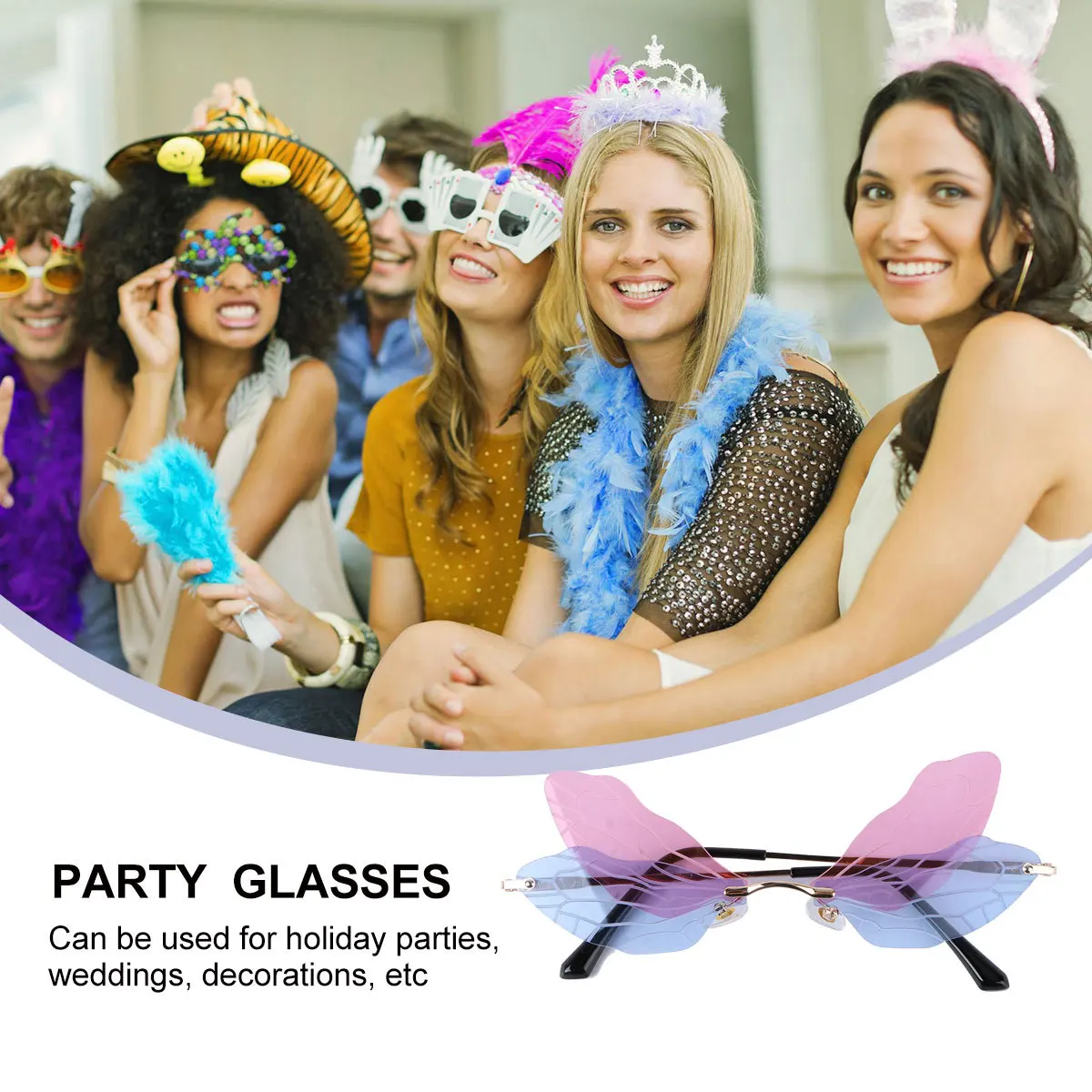 1Pcs Dragonfly Wings Decorative Glasses High-Quality Materials Increase Holiday Atmosphere Whimsical Wear Year Round
1Pcs Dragonfly Wings Decorative Glasses High-Quality Materials Increase Holiday Atmosphere Whimsical Wear Year Round