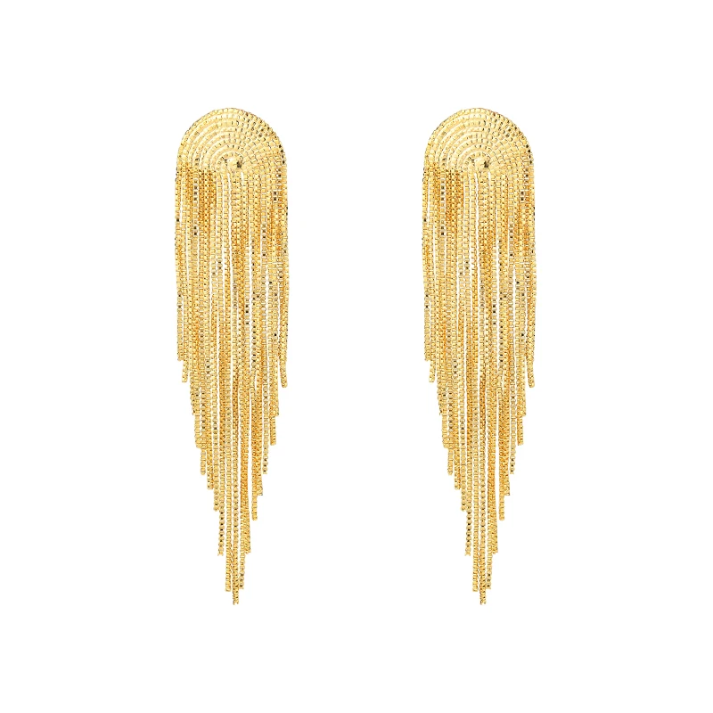 Gold curved waterfall fringed earrings, high-end long earrings, fashion personalized earrings, women's
Gold curved waterfall fringed earrings, high-end long earrings, fashion personalized earrings, women's