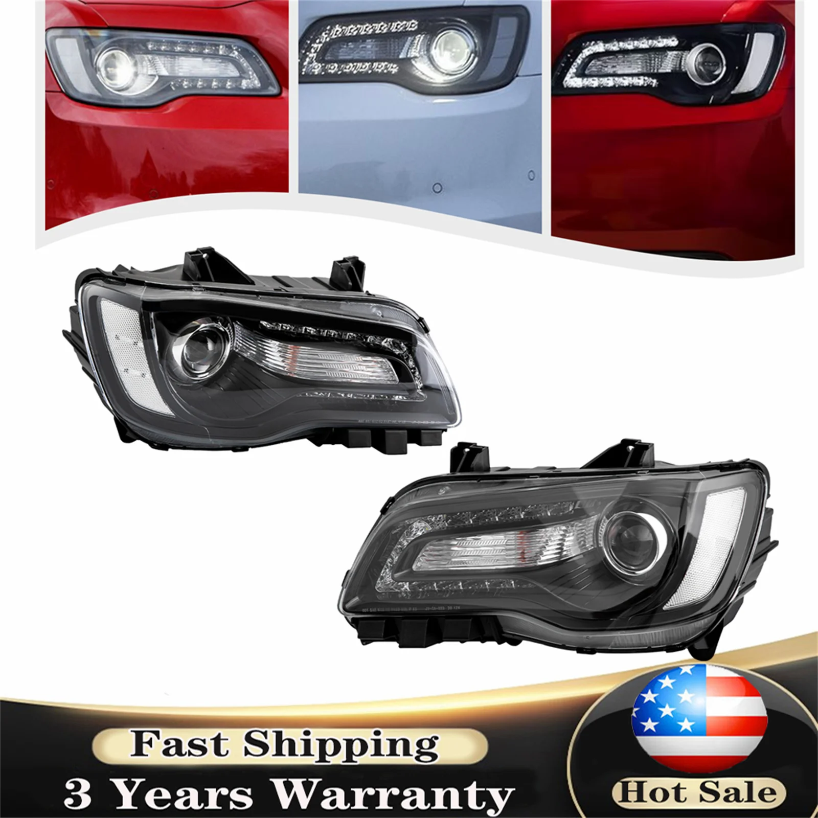 For 2015-2017 Chrysler 300 Black LED DRL Projector Headlights Headlamps Car Accessory Pair /Passenger / Driver Side
For 2015-2017 Chrysler 300 Black LED DRL Projector Headlights Headlamps Car Accessory Pair /Passenger / Driver Side