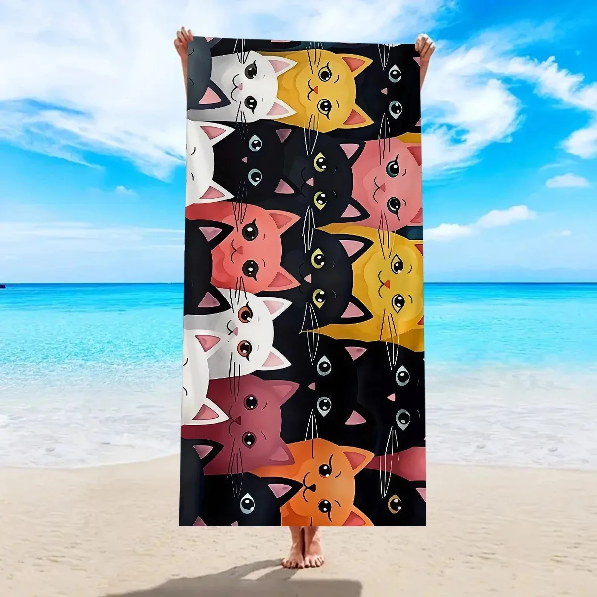 Cute Cat Pattern Beach Towel 2D Flat Printed Peach Skin Soft Decorative Bath Towel Large Quick Dry Towel for Summer Pool Beach
Cute Cat Pattern Beach Towel 2D Flat Printed Peach Skin Soft Decorative Bath Towel Large Quick Dry Towel for Summer Pool Beach