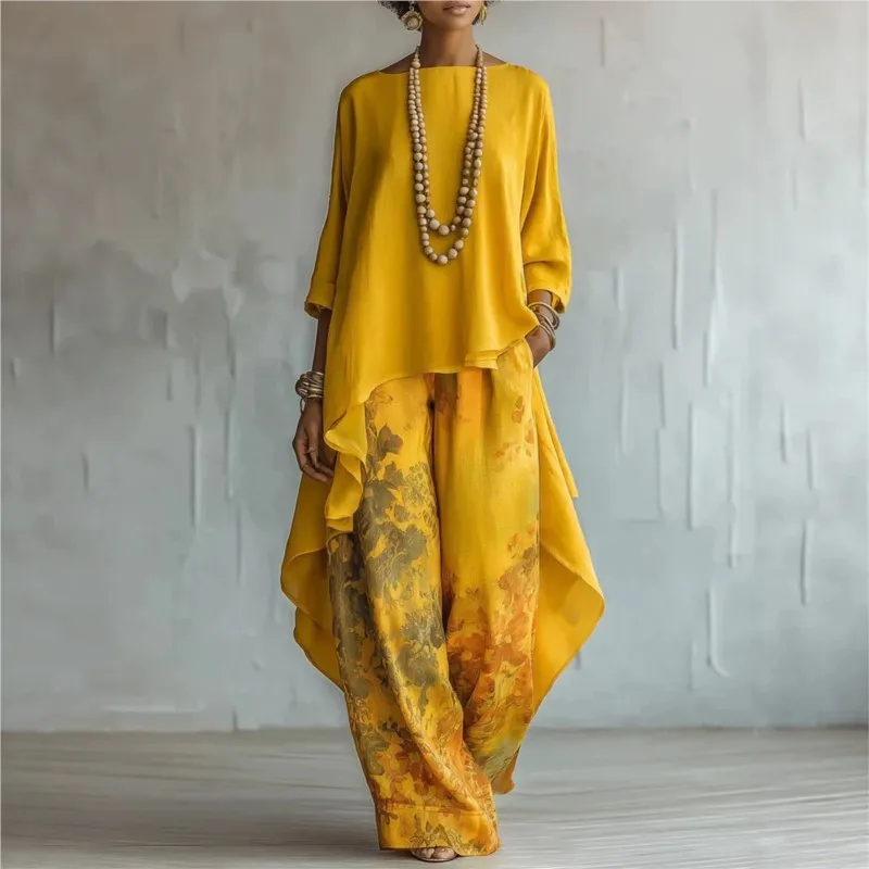 Women's Boho Spring Summer New Two-piece Sets Vintage Printed Irregular O Neck Versatile Casual Loose 2-piece Set For Women
Women's Boho Spring Summer New Two-piece Sets Vintage Printed Irregular O Neck Versatile Casual Loose 2-piece Set For Women