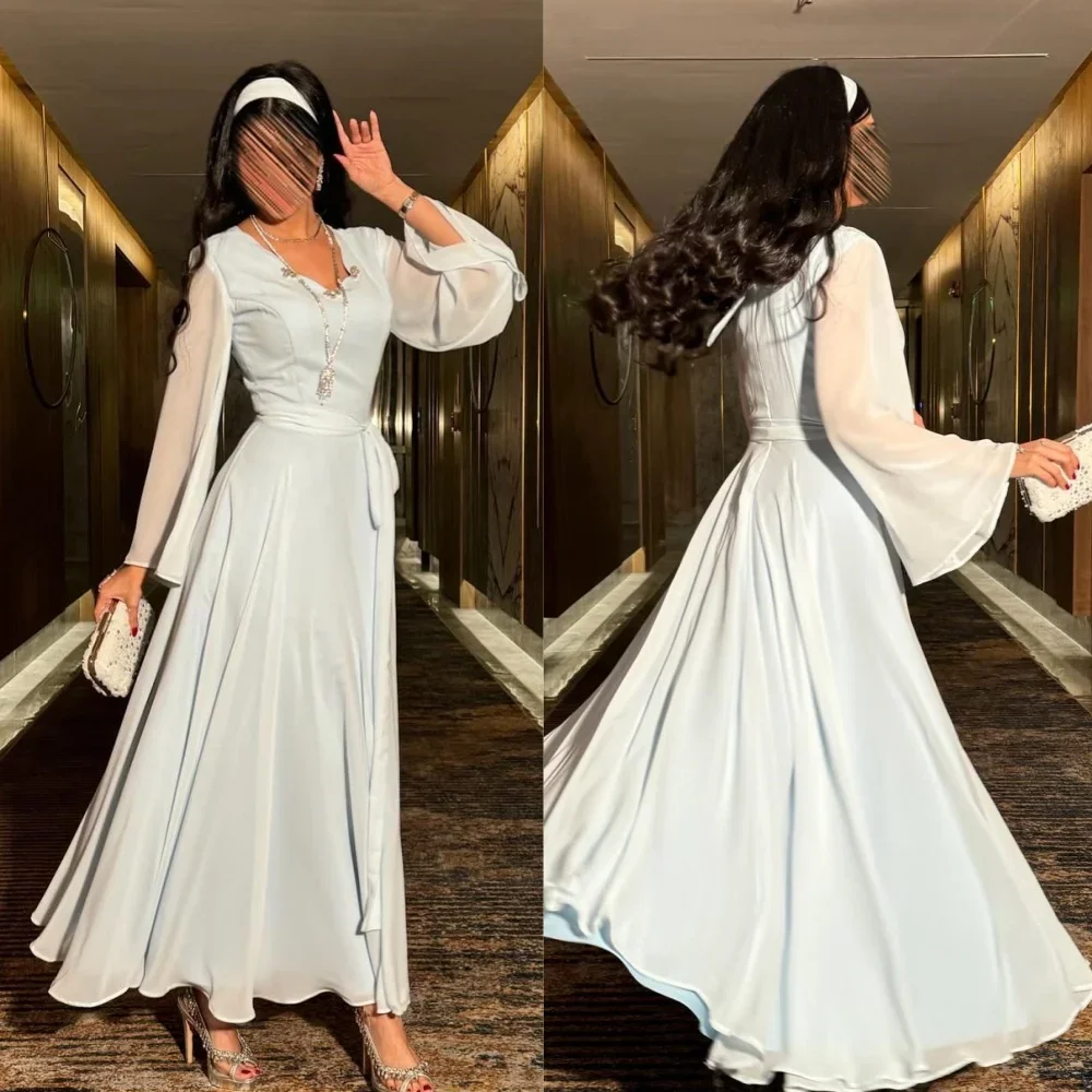 Customized Chiffon Sash Rhinestone Cocktail Party A-line V-neck Bespoke Occasion Gown Midi Dresses
Customized Chiffon Sash Rhinestone Cocktail Party A-line V-neck Bespoke Occasion Gown Midi Dresses