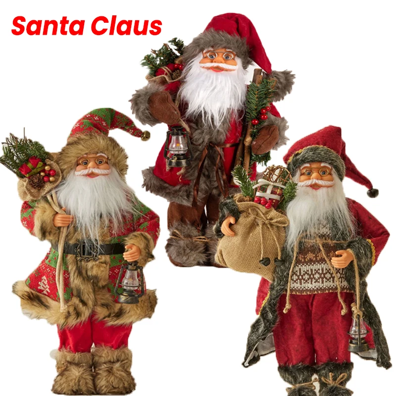 1 шт., кукла Санта-Клауса, рождественские украшения, стоячая кукла, настольные и напольные украшения 30 см/45 см для рождественского подарка
1 шт., кукла Санта-Клауса, рождественские украшения, стоячая кукла, настольные и напольные украшения 30 см/45 см для рождественского подарка