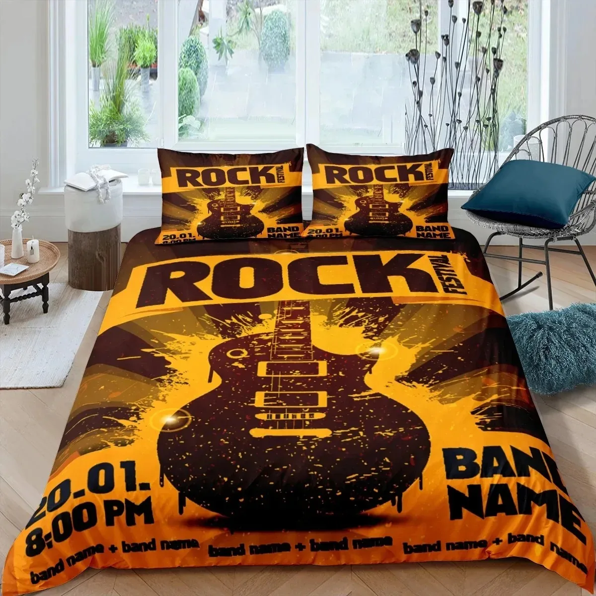 Rock Music King Queen Duvet Cover Electric Guitar Punk Style Bedding Set Youth Fashion Hip Hop Polyester Comforter Cover
Rock Music King Queen Duvet Cover Electric Guitar Punk Style Bedding Set Youth Fashion Hip Hop Polyester Comforter Cover