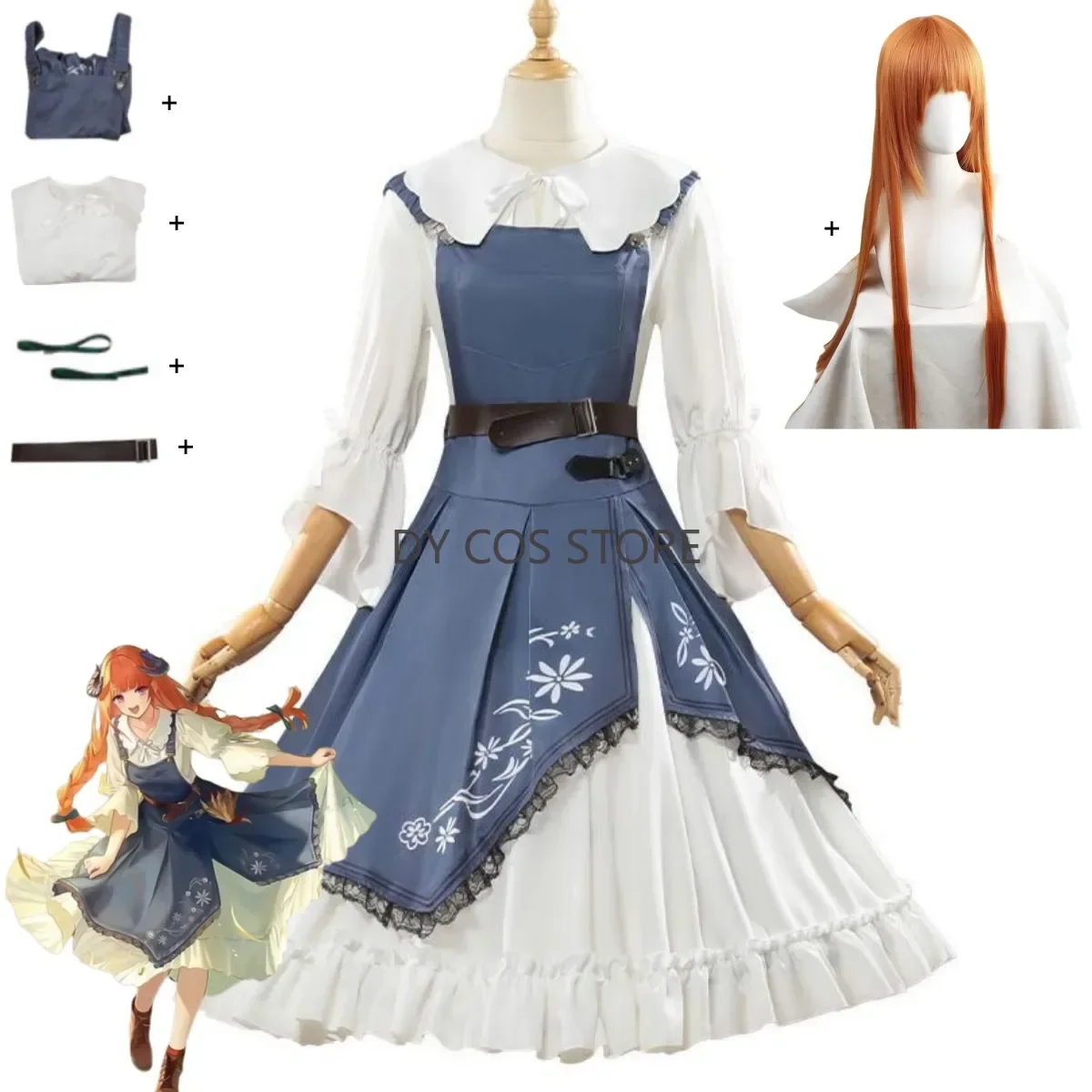Game Arknights Bagpipe Cosplay Costume White Long Sleeves Shirt Dress Princess Skirt Wig Adult Woman Cute Carnival Party Suit
Game Arknights Bagpipe Cosplay Costume White Long Sleeves Shirt Dress Princess Skirt Wig Adult Woman Cute Carnival Party Suit