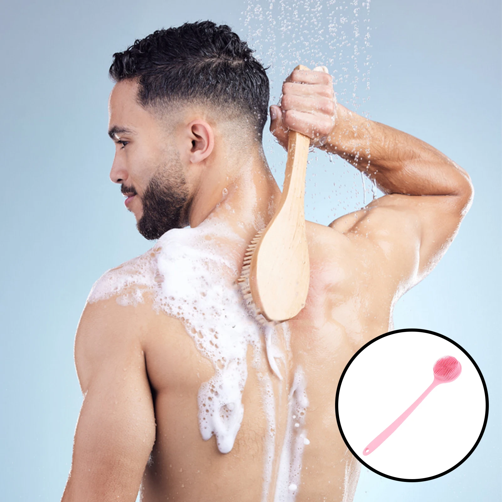 Silicone Body Scrubber Long Handle Shower Brush 37Cm Back Cleaning Scrubber Soft Bristle Exfoliating Bath Massage Brush for Dead
Silicone Body Scrubber Long Handle Shower Brush 37Cm Back Cleaning Scrubber Soft Bristle Exfoliating Bath Massage Brush for Dead