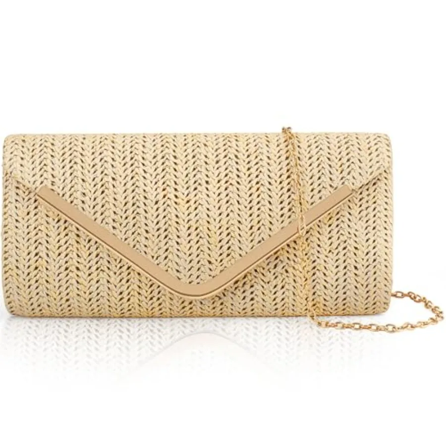 Larcenciel Straw Clutch Purses for Women, Woven Beach Purse w/Chain, Summer Boho Evening Handbag for Wedding, Prom, Vacation
Larcenciel Straw Clutch Purses for Women, Woven Beach Purse w/Chain, Summer Boho Evening Handbag for Wedding, Prom, Vacation