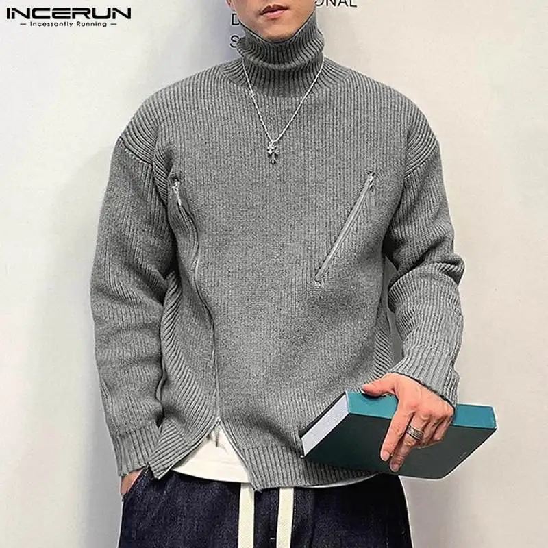 INCERUN Tops 2023 Korean Style New Men's Knitted Zipper Pullovers Leisure Solid Comfortable High Neck Long Sleeved Sweater S-5XL
INCERUN Tops 2023 Korean Style New Men's Knitted Zipper Pullovers Leisure Solid Comfortable High Neck Long Sleeved Sweater S-5XL