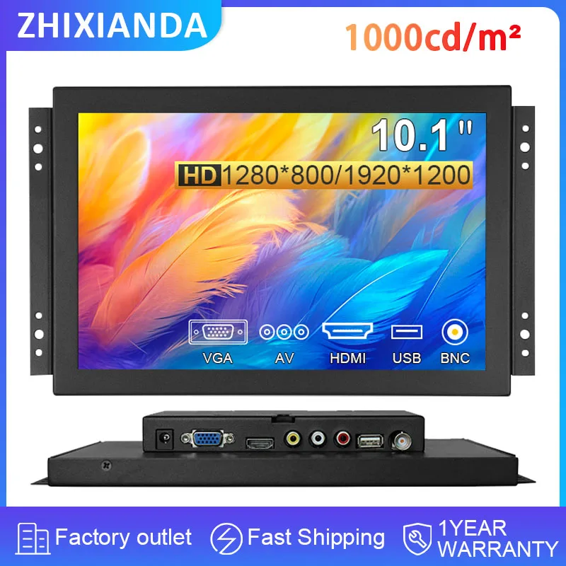 10.1 Inch 1280*800 1000NITS Brightness Wall Mount Open Frame Industrial Touch Screen Monitor Display FHD Outdoor Sunlight Use
10.1 Inch 1280*800 1000NITS Brightness Wall Mount Open Frame Industrial Touch Screen Monitor Display FHD Outdoor Sunlight Use