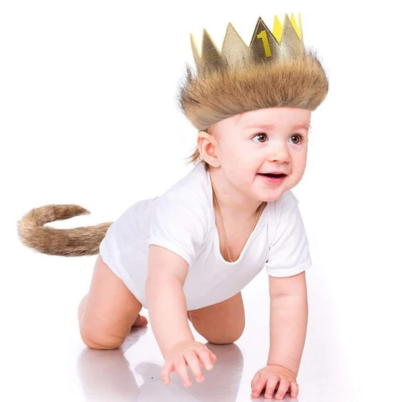 Baby Boy Cake Smash Outfit Wild One 1st 2nd 3rd 4th Birthday Crown with Lion Headband Tail Costume Photo Prop
Baby Boy Cake Smash Outfit Wild One 1st 2nd 3rd 4th Birthday Crown with Lion Headband Tail Costume Photo Prop