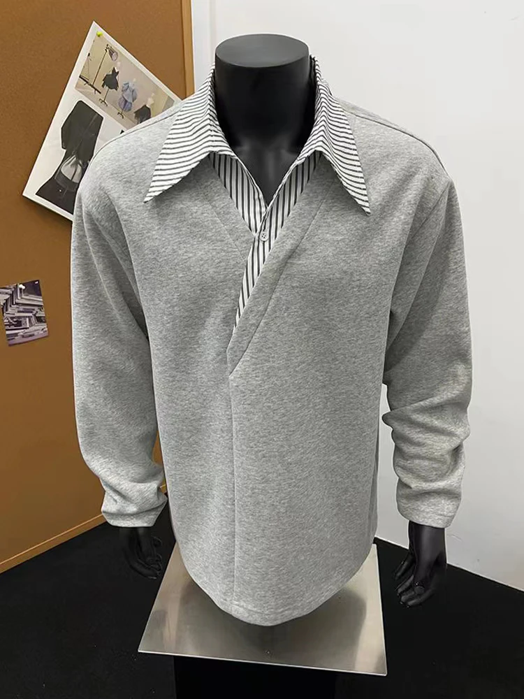 ay American Retro Fake Two-Piece Men's Sweatirt Long Sve irt Collar Striped Autumn Season Outerwear Classic Sle
ay American Retro Fake Two-Piece Men's Sweatirt Long Sve irt Collar Striped Autumn Season Outerwear Classic Sle