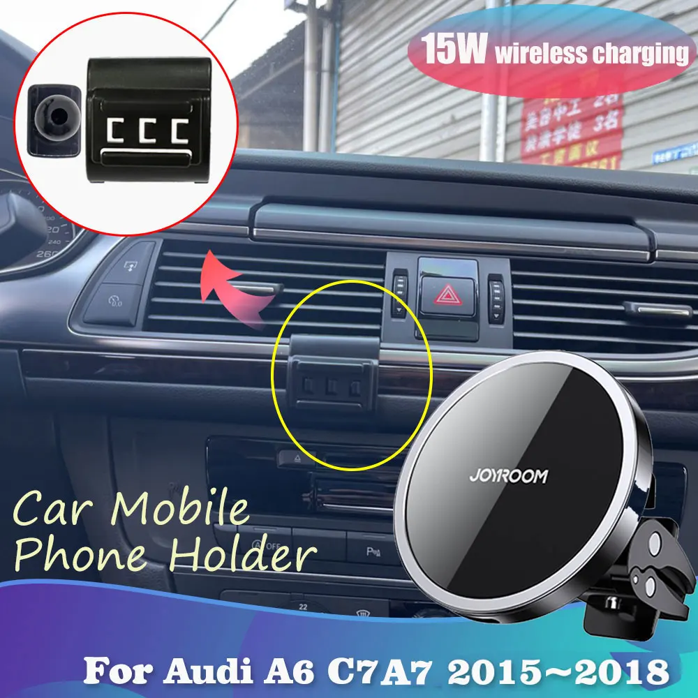 Автомобильный держатель для Audi A6 C7 A7 2015 ~ 2018, магнитная подставка с креплением на вентиляционное отверстие, Беспроводная подставка для быстрой зарядки, аксессуары для iPhone
Автомобильный держатель для Audi A6 C7 A7 2015 ~ 2018, магнитная подставка с креплением на вентиляционное отверстие, Беспроводная подставка для быстрой зарядки, аксессуары для iPhone