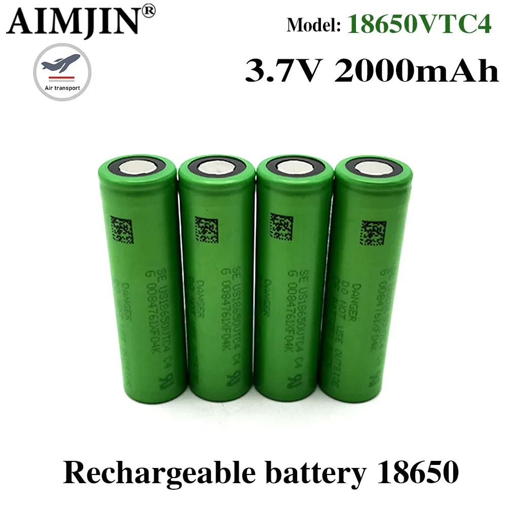 100% Rechargeable lithium battery 18650 Battery 3.7V 2000mAh pour lamp de poche chargeur USB original new 18650VTC4
100% Rechargeable lithium battery 18650 Battery 3.7V 2000mAh pour lamp de poche chargeur USB original new 18650VTC4