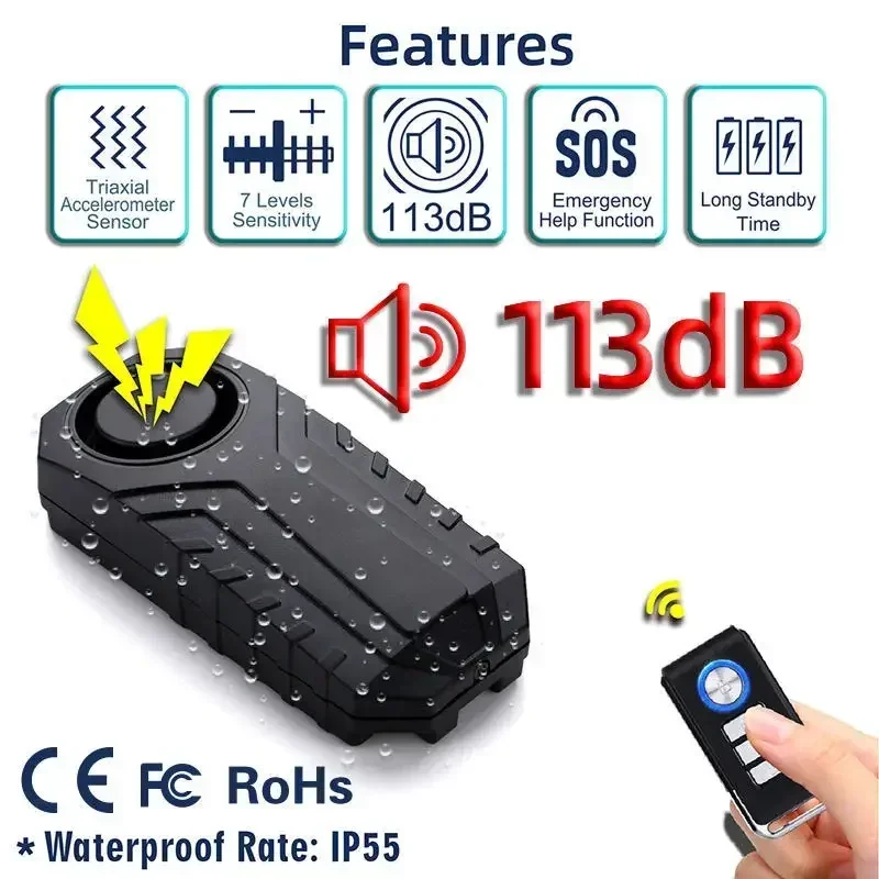 Motorcycle Alarm Wireless Vibration Bicycle Alarm USB Rechargeable Remote Anti-Theft Motobike Security Detector System Alarm
Motorcycle Alarm Wireless Vibration Bicycle Alarm USB Rechargeable Remote Anti-Theft Motobike Security Detector System Alarm