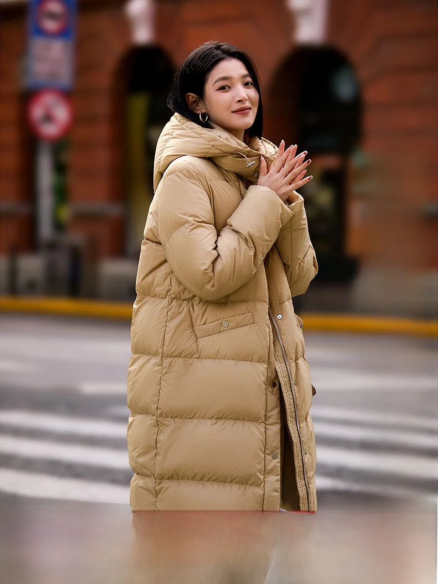 XiaoHanGe Commuter Faionable Quilted Jaet Detachable Hood Traceable 95 White Goose down Mid-Length Women's Coat
XiaoHanGe Commuter Faionable Quilted Jaet Detachable Hood Traceable 95 White Goose down Mid-Length Women's Coat