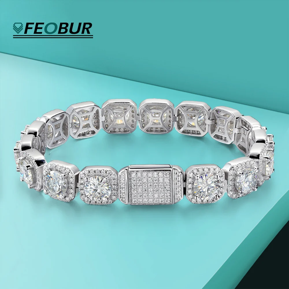 FEOBUR 4/5/6.5MM Moissanite Tennis Bracelet for Man Women 925 Sterling Silver Square Halo Diamond Cuban Bracelets Hiphop Jewelry
FEOBUR 4/5/6.5MM Moissanite Tennis Bracelet for Man Women 925 Sterling Silver Square Halo Diamond Cuban Bracelets Hiphop Jewelry