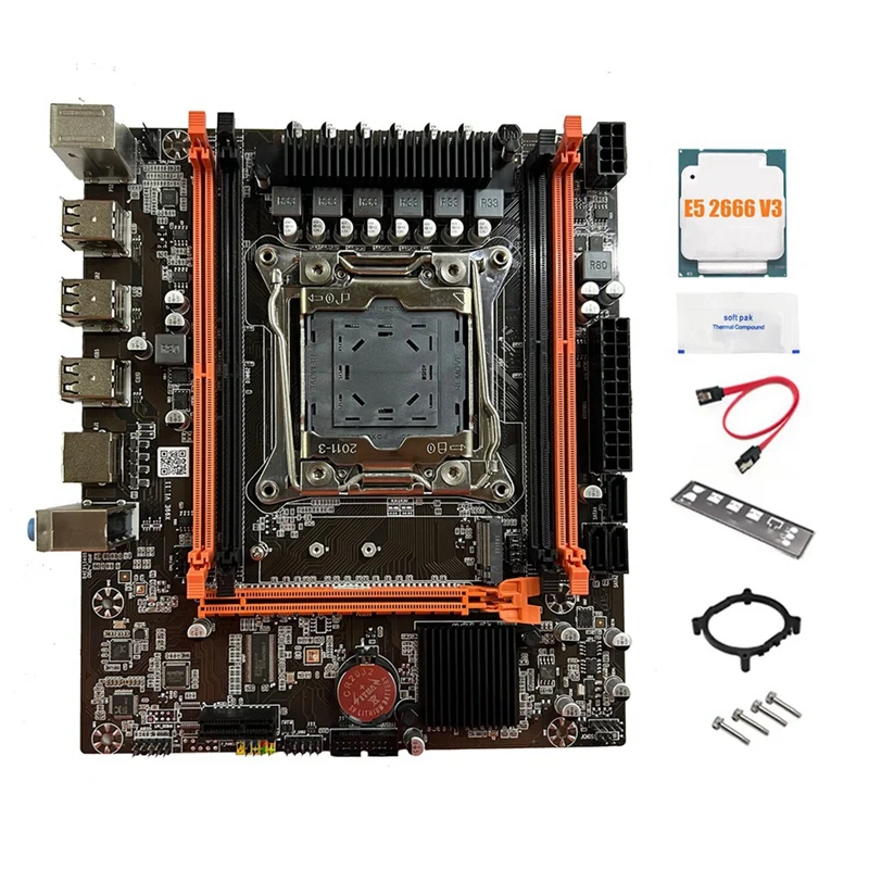 X99E Motherboard+E5 2666 V3 CPU+Thermal Grease Support 4XDDR4 RECC RAM PCIEX16 Nvme Gigabit LAN Card Desktop Motherboard
X99E Motherboard+E5 2666 V3 CPU+Thermal Grease Support 4XDDR4 RECC RAM PCIEX16 Nvme Gigabit LAN Card Desktop Motherboard