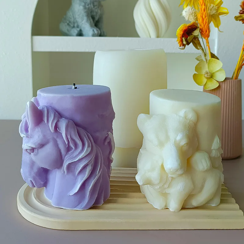 3D Animal Cylindrical Scented Candle Silicone Molds DIY Making Elk Bear Horse Wolf Diffuser Soap Plaster Ornament Candles Moulds
3D Animal Cylindrical Scented Candle Silicone Molds DIY Making Elk Bear Horse Wolf Diffuser Soap Plaster Ornament Candles Moulds