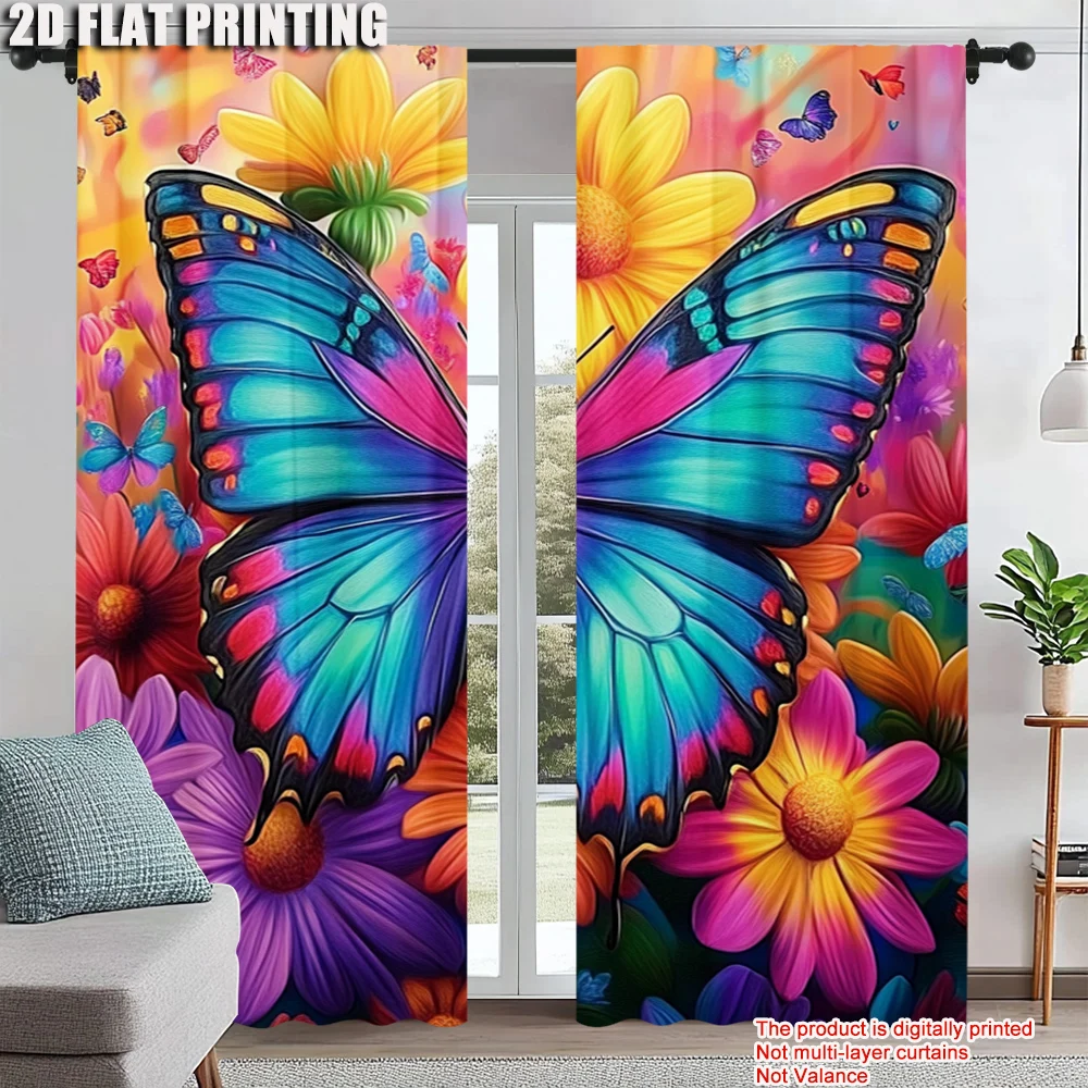 2pc, Party Window Curtains Butterflies and flowers Versatile Fabric,Without Electricity Family Party Use for Office decoration
2pc, Party Window Curtains Butterflies and flowers Versatile Fabric,Without Electricity Family Party Use for Office decoration