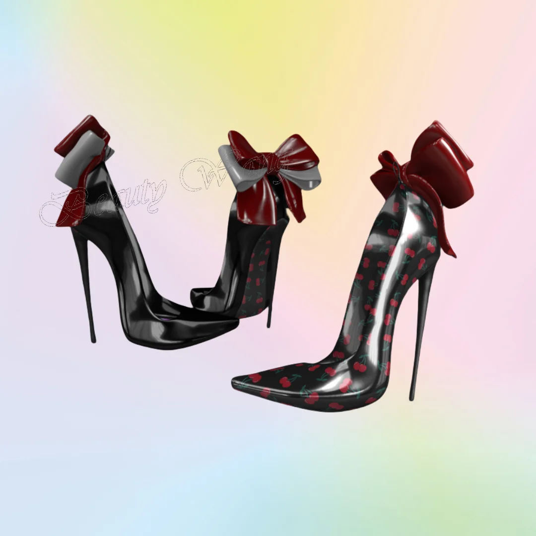 Black Cherry Print Pumps Back Bow Knot Pointed Toe Shallow Thin Heel Shoes High Heel Shoes for Women Shoes Zapatos Para Mujere
Black Cherry Print Pumps Back Bow Knot Pointed Toe Shallow Thin Heel Shoes High Heel Shoes for Women Shoes Zapatos Para Mujere