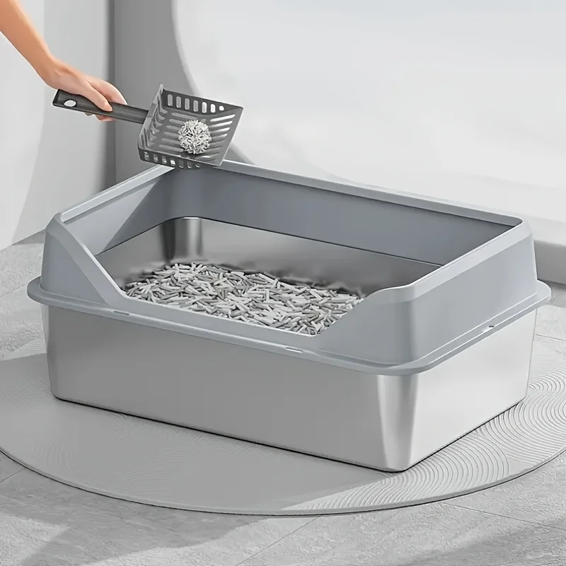 Oversized Stainless Steel Litter Box for Cats Featuring a Lid, Non-Stick Surface, Leakproof Design, And High Walls for Enclosure
Oversized Stainless Steel Litter Box for Cats Featuring a Lid, Non-Stick Surface, Leakproof Design, And High Walls for Enclosure