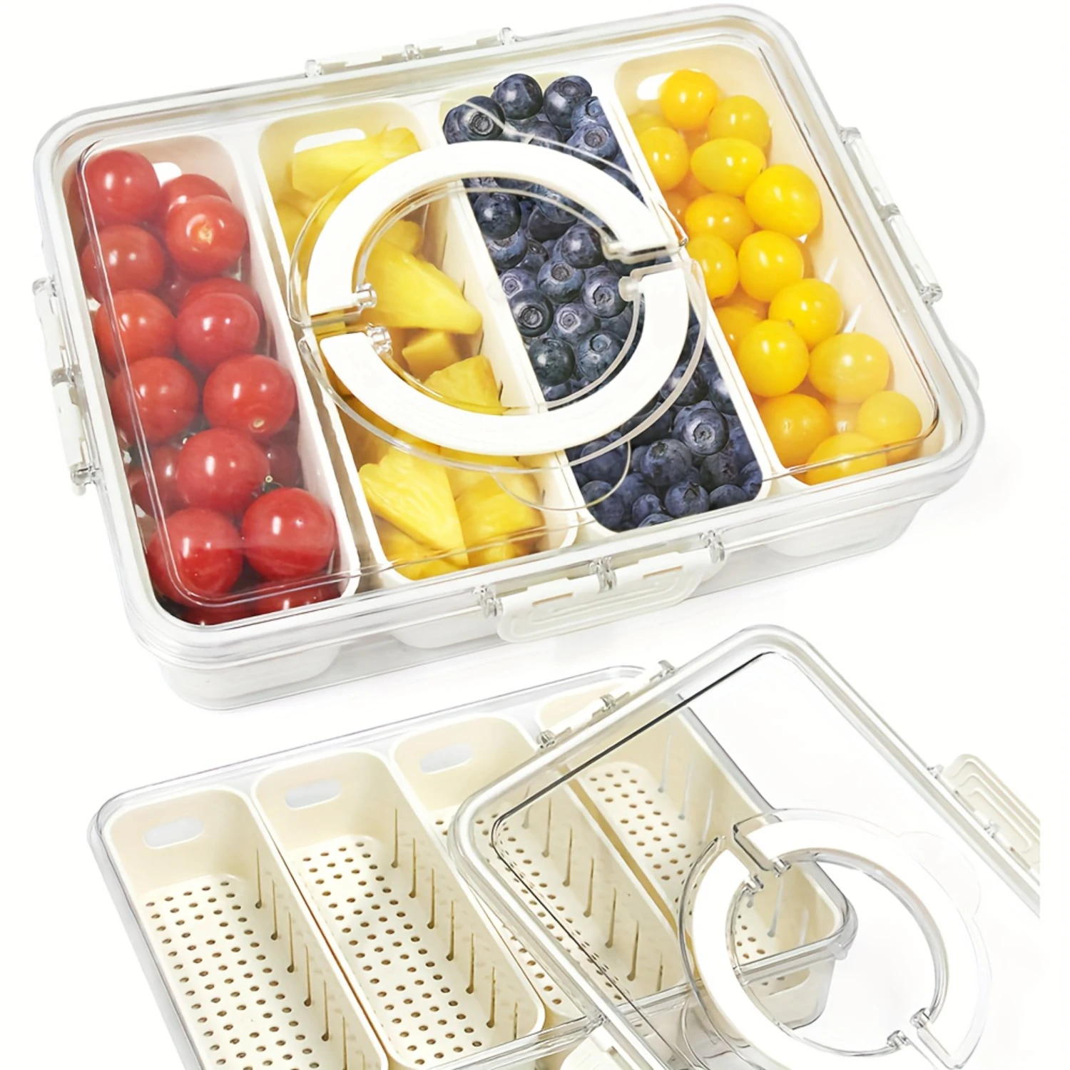 Snack Tray With Lid & Handle, Portable Snackle Box Container Veggie Serving Tray, Charcuterie Board For Travel Party & Picnic, R
Snack Tray With Lid & Handle, Portable Snackle Box Container Veggie Serving Tray, Charcuterie Board For Travel Party & Picnic, R