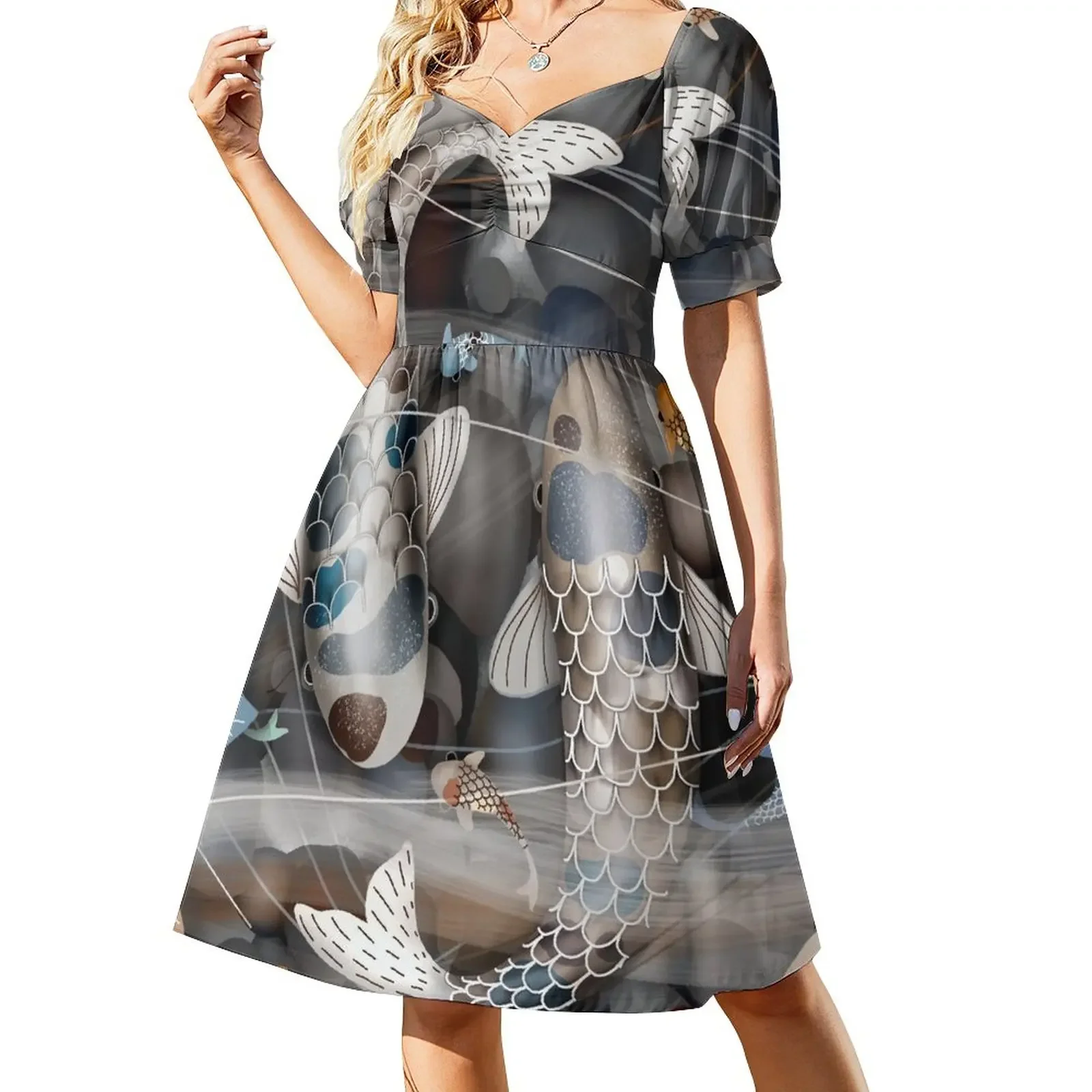 Koi Fish Pond Short-Sleeved Dress prom dress Dress vintage elegant women's dresses sale
Koi Fish Pond Short-Sleeved Dress prom dress Dress vintage elegant women's dresses sale