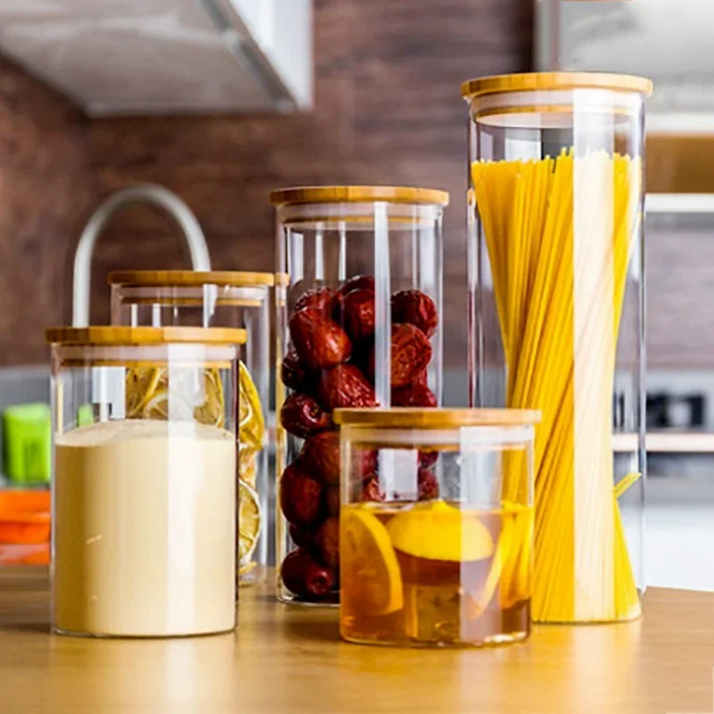 800ml-2000ml Glass Food Sealed Jar Box Bamboo Lid To Contain Bottle Seasoning Noodles Powder Can Tea Can Food Storage Container
800ml-2000ml Glass Food Sealed Jar Box Bamboo Lid To Contain Bottle Seasoning Noodles Powder Can Tea Can Food Storage Container