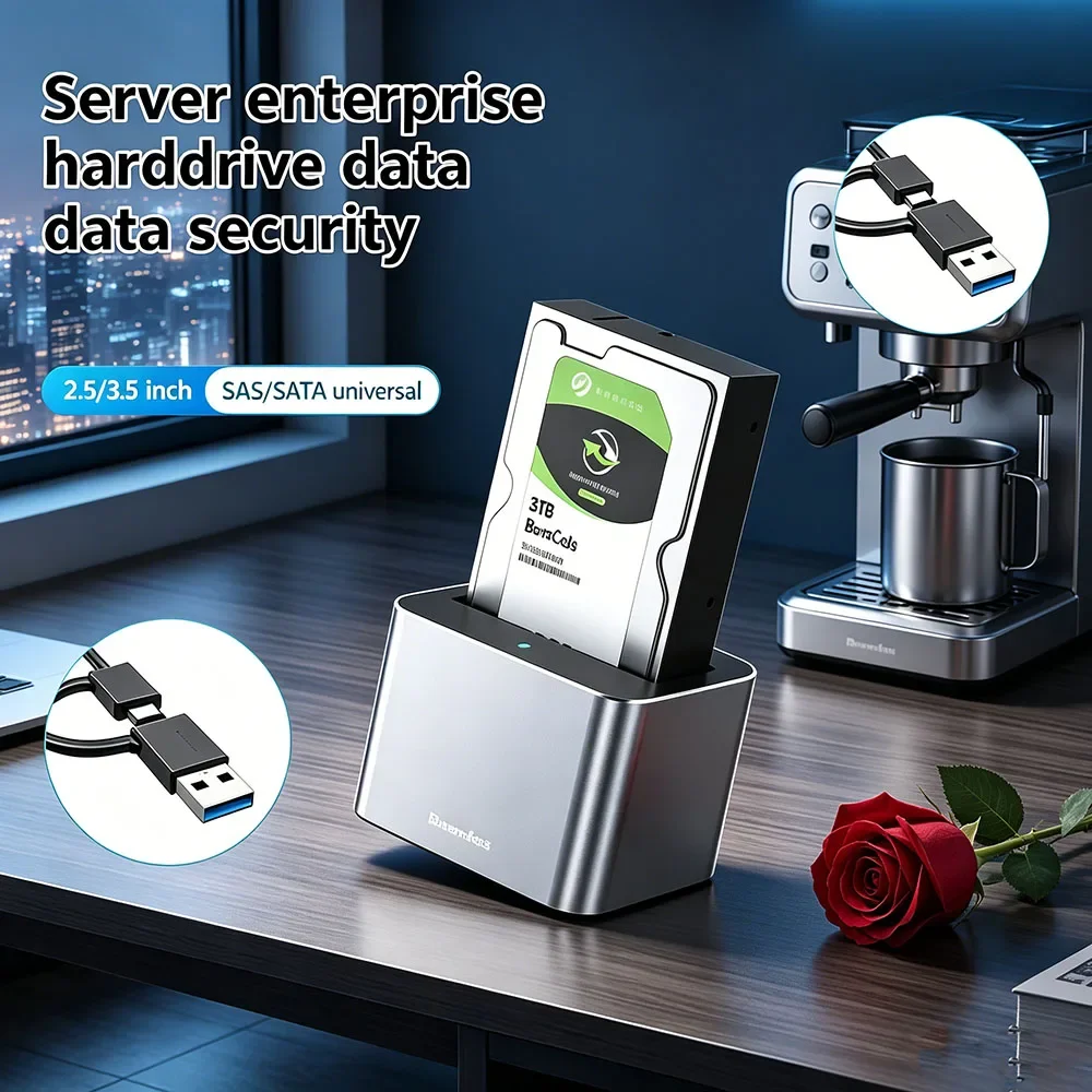 Deluxe SAS SATA HDD Enclosure 2.5 3.5 Inch, USB 3.0 External Hard Drive Docking Station
Deluxe SAS SATA HDD Enclosure 2.5 3.5 Inch, USB 3.0 External Hard Drive Docking Station