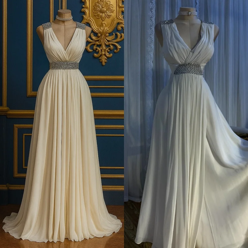Customized Chinese Style Chiffon Sequined Pleat Sash A-line V-neck Long Dresses Bespoke Occasion Sizes Available
Customized Chinese Style Chiffon Sequined Pleat Sash A-line V-neck Long Dresses Bespoke Occasion Sizes Available