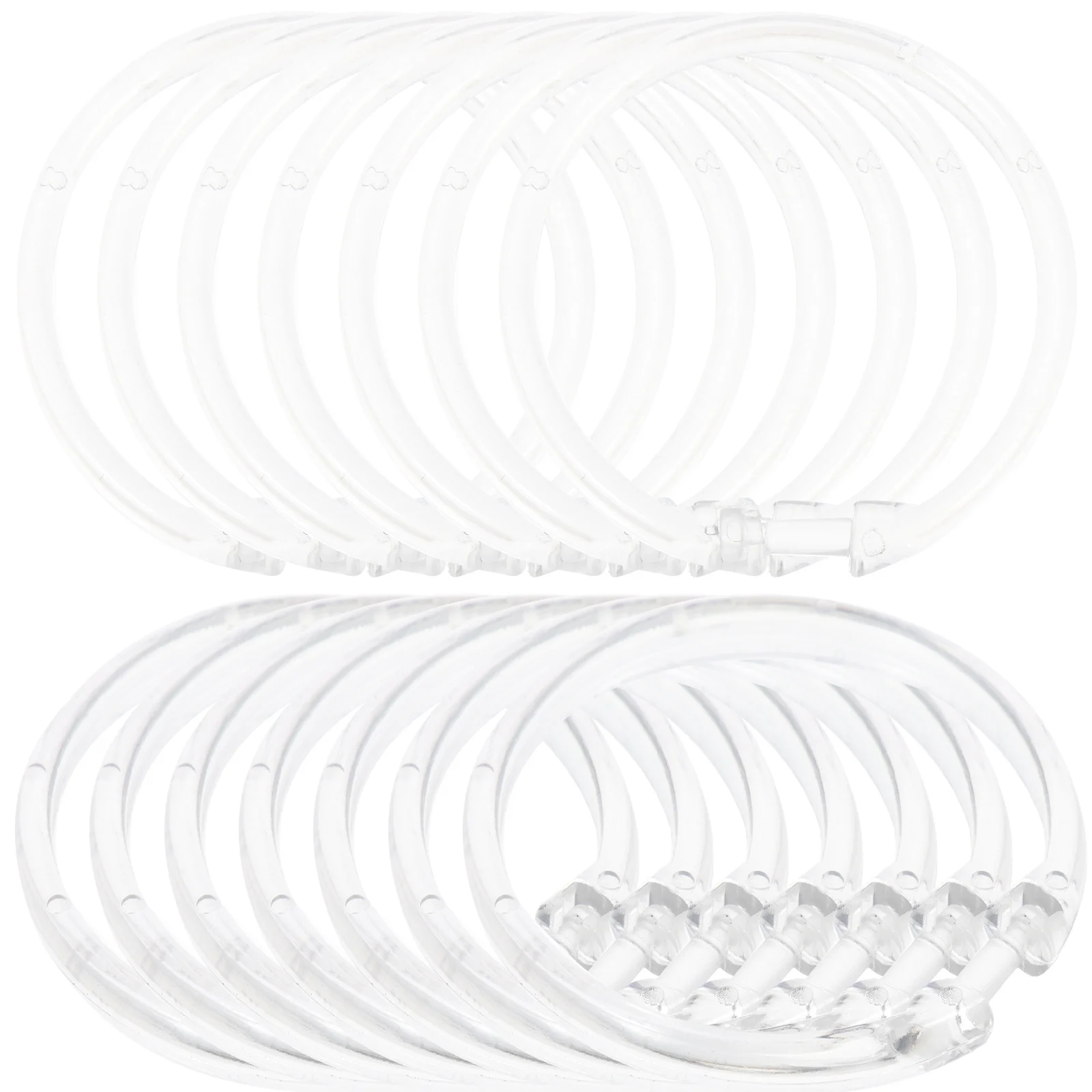 24pcs Shower Curtain Hooks Round Plastic Circular Rings For Bathroom Smooth Snap Closure Hanging Decorative Ring
24pcs Shower Curtain Hooks Round Plastic Circular Rings For Bathroom Smooth Snap Closure Hanging Decorative Ring
