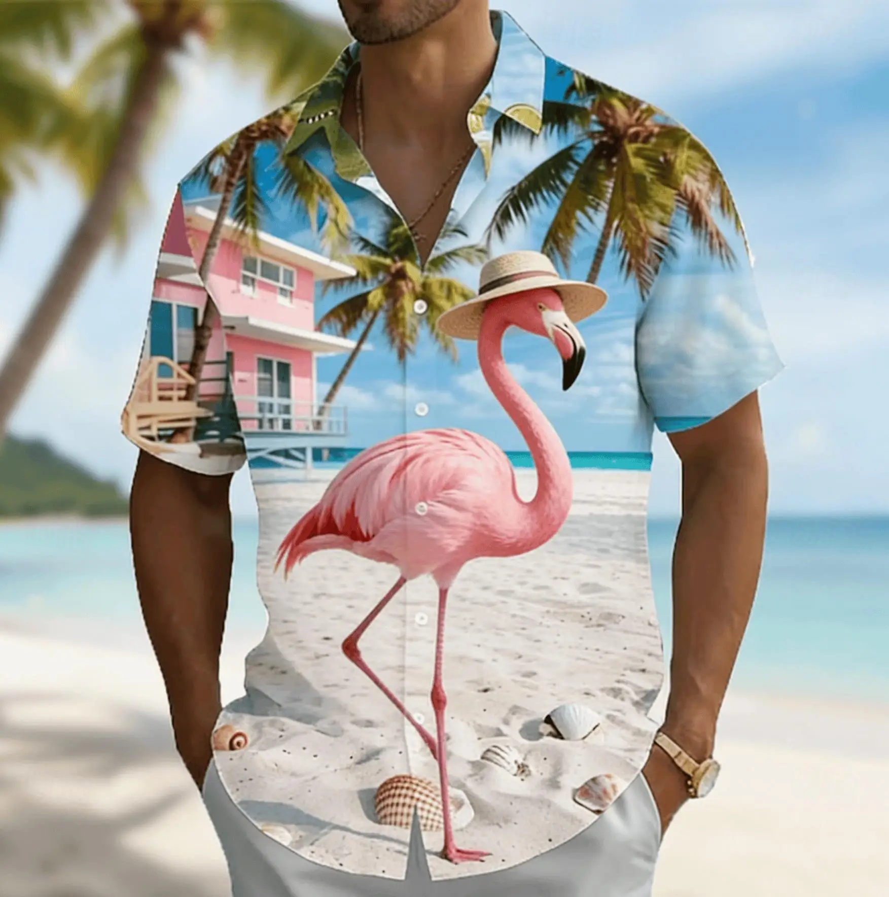 Men's Beach & Palm Tree Print Short Sleeve Shirt, Spring Summer Tropical Hawaiian Vacation Blouse, Loose Casual Top
Men's Beach & Palm Tree Print Short Sleeve Shirt, Spring Summer Tropical Hawaiian Vacation Blouse, Loose Casual Top