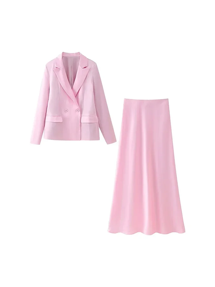 Pop TRAF2025 European And American Style New Women's Clothing Fashionable And Versatile Classic Satin Suit Skirt Suit
Pop TRAF2025 European And American Style New Women's Clothing Fashionable And Versatile Classic Satin Suit Skirt Suit