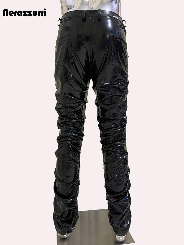 Mauroicardi Spring Autumn Long Stretchy Skinny Fitted Lightweight Soft Shiny Black PVC Faux Leather Stacked Pants for Men 2026
Mauroicardi Spring Autumn Long Stretchy Skinny Fitted Lightweight Soft Shiny Black PVC Faux Leather Stacked Pants for Men 2026