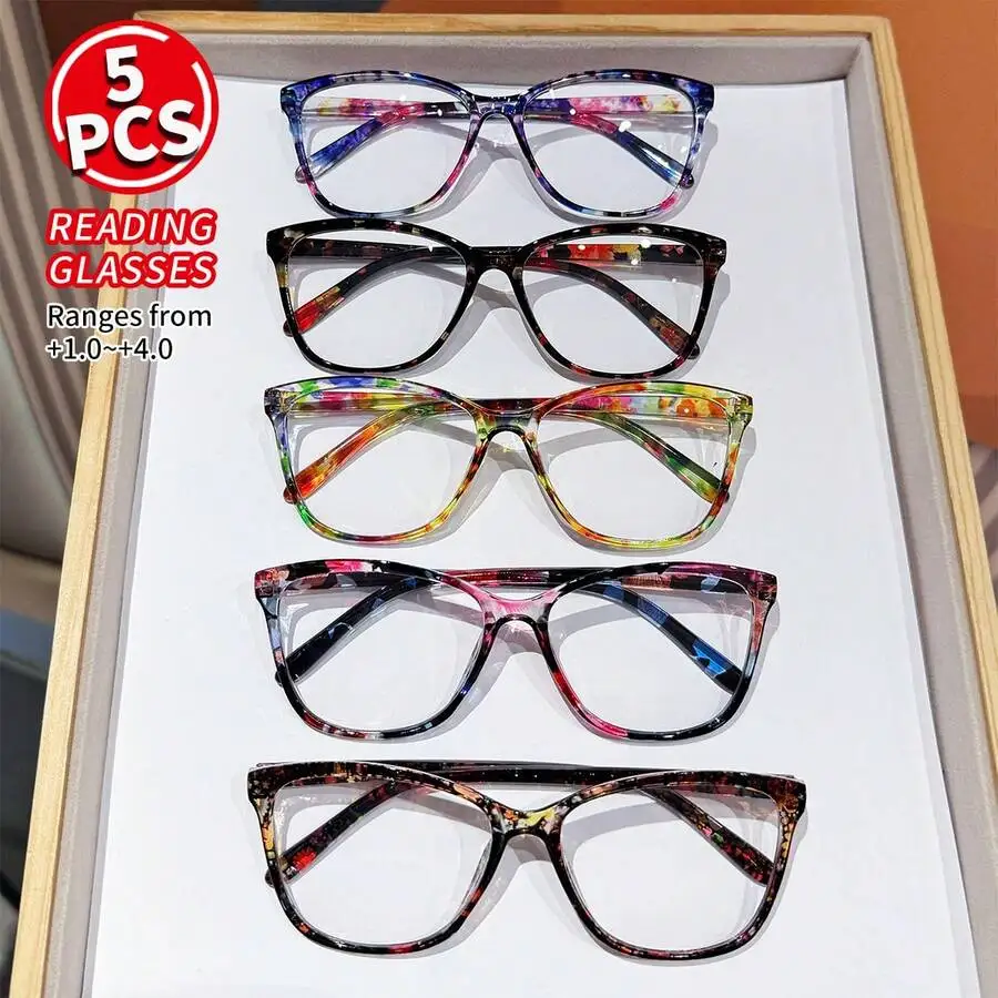 5 Pairs Fashion Reading Glasses For Women Multi Color Cat Eye +1.0 To +4.0
5 Pairs Fashion Reading Glasses For Women Multi Color Cat Eye +1.0 To +4.0