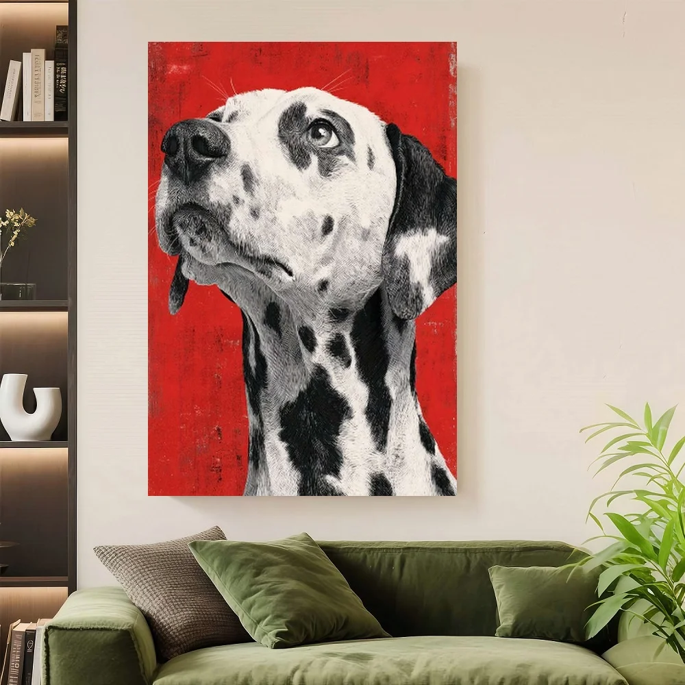 Framed 1pc Vintage Dalmatian Dog - Funny Manga Style Wall Art With Red Background, Canvas Print, Antique Pet Decor For Home, Off
Framed 1pc Vintage Dalmatian Dog - Funny Manga Style Wall Art With Red Background, Canvas Print, Antique Pet Decor For Home, Off