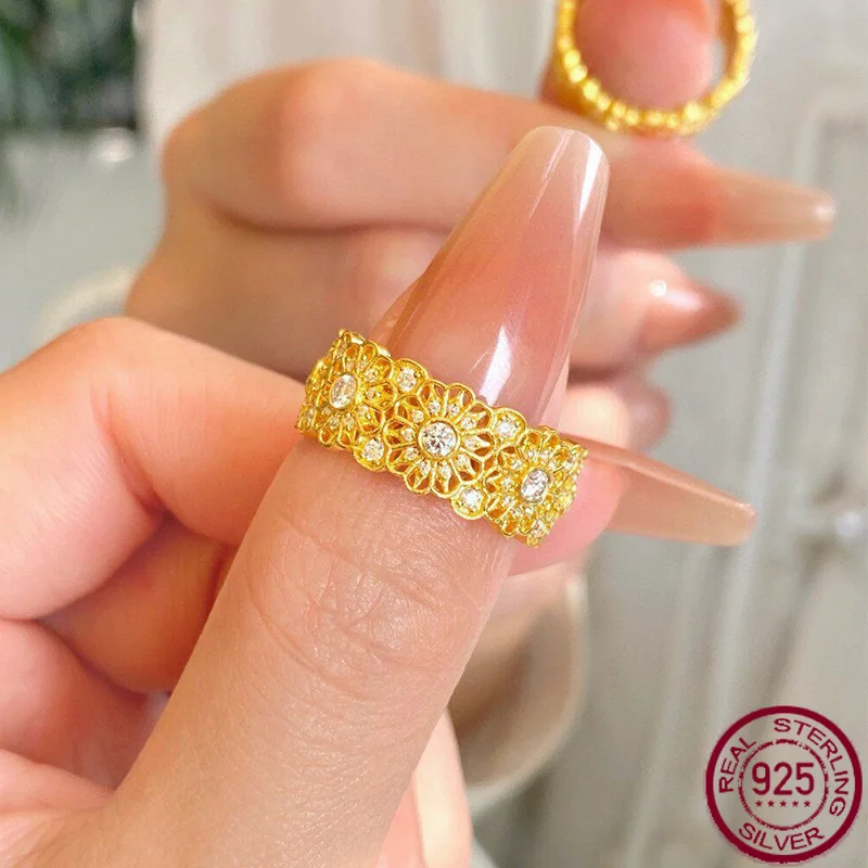 New Light Luxury Style S925 Silver Fabric with Hollowed Out Patterns, Vintage Ring, High-end Jewelry, Women's Chinese Style
New Light Luxury Style S925 Silver Fabric with Hollowed Out Patterns, Vintage Ring, High-end Jewelry, Women's Chinese Style