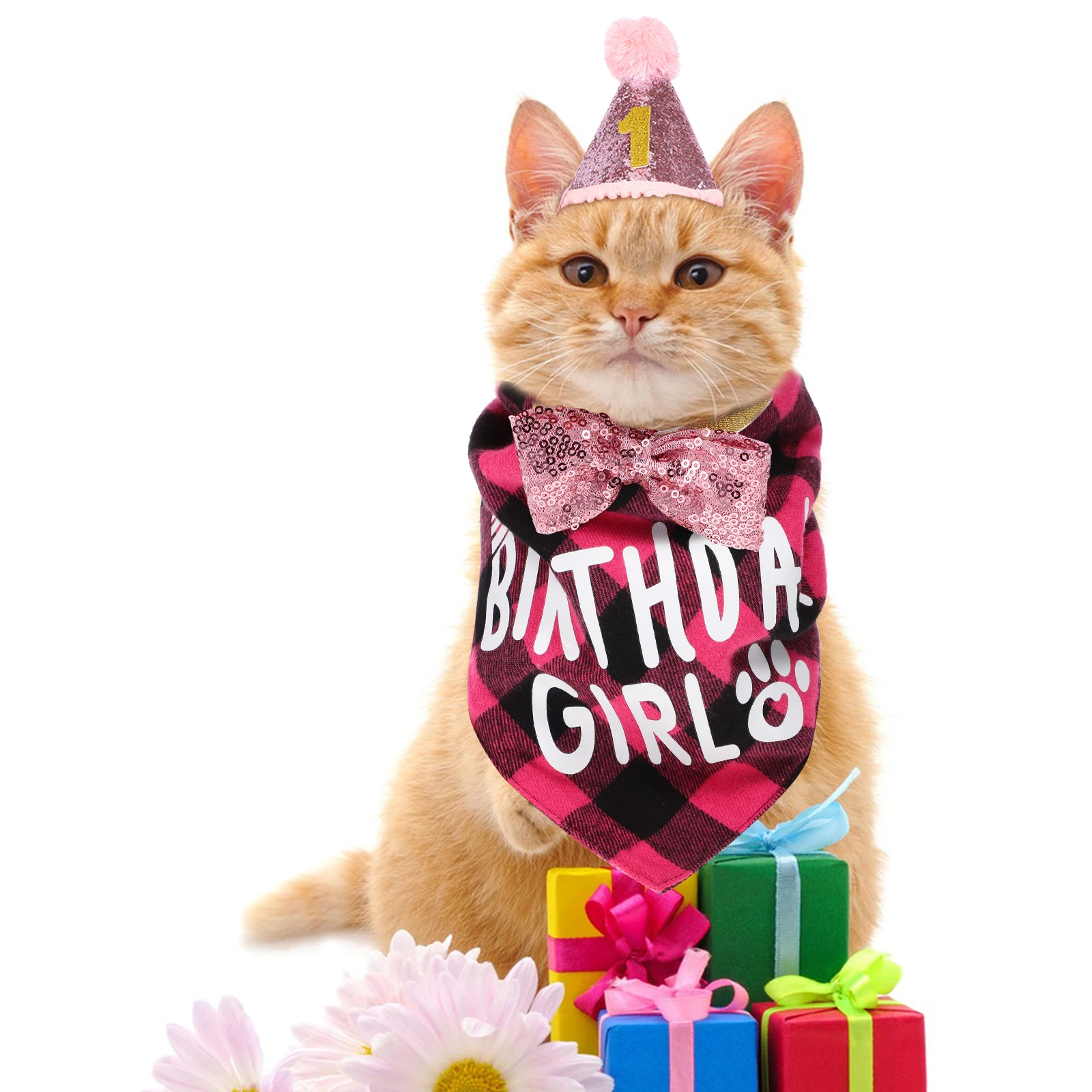 1 set Cat Birthday Hat Pink Large Drool Bib Matching Bow Tie Pet Birthday Party Decoration Kit Dog Outfit Accessories
1 set Cat Birthday Hat Pink Large Drool Bib Matching Bow Tie Pet Birthday Party Decoration Kit Dog Outfit Accessories