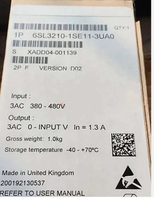 Совершенно новый модуль питания 6SL3210-1SE11-3UA0 Быстрая доставка
Совершенно новый модуль питания 6SL3210-1SE11-3UA0 Быстрая доставка