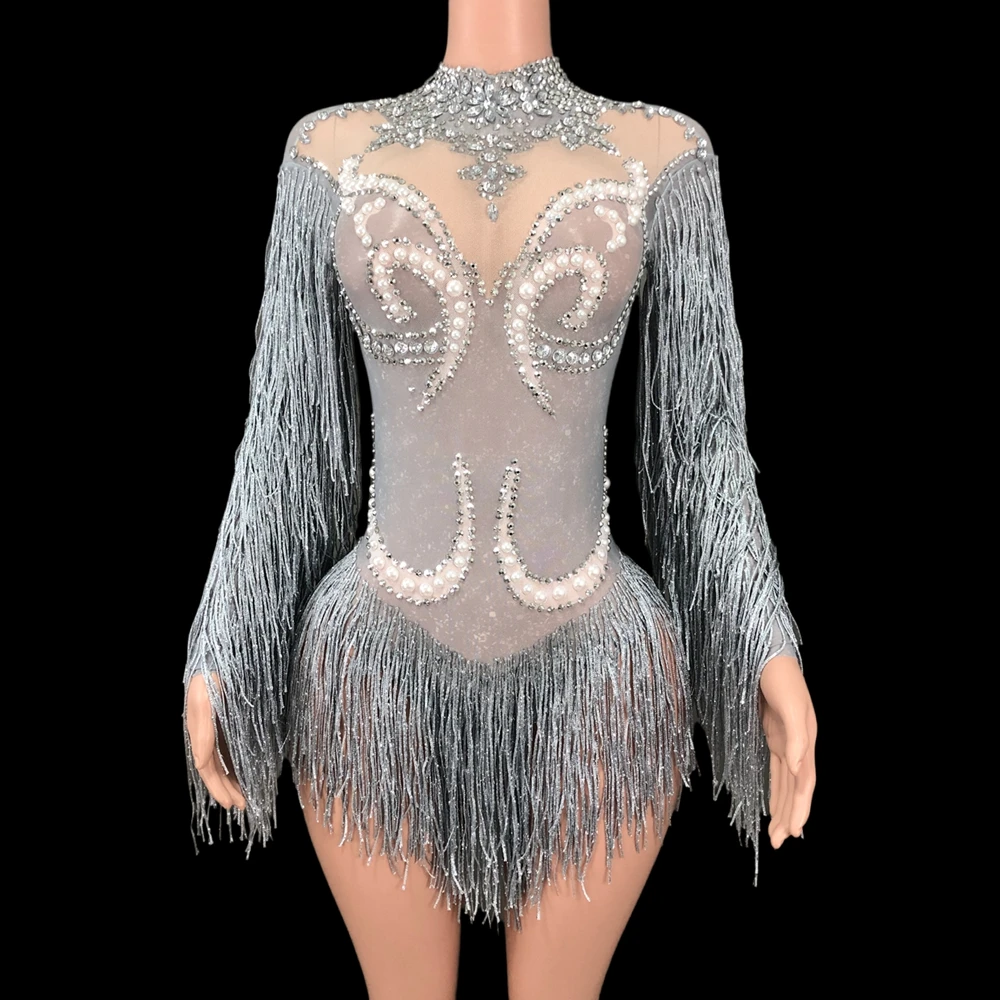 Блестящие стразы с длинными рукавами и кисточками, женское боди, сексуальный сетчатый танцевальный костюм для выступлений, клубная певица, танцовщица, сценическая одежда
Блестящие стразы с длинными рукавами и кисточками, женское боди, сексуальный сетчатый танцевальный костюм для выступлений, клубная певица, танцовщица, сценическая одежда