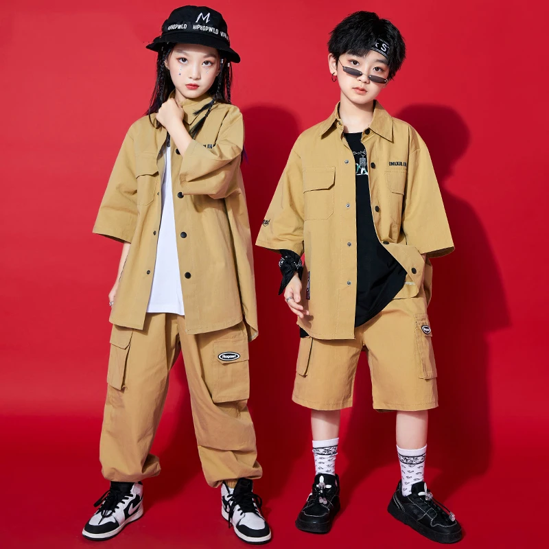 Kids Hip Hop Street Dance Costume Girls Jazz Dance Clothes Khaki Tops Pants Short Sleeved Suit Concert Performance Outfit BL8611
Kids Hip Hop Street Dance Costume Girls Jazz Dance Clothes Khaki Tops Pants Short Sleeved Suit Concert Performance Outfit BL8611