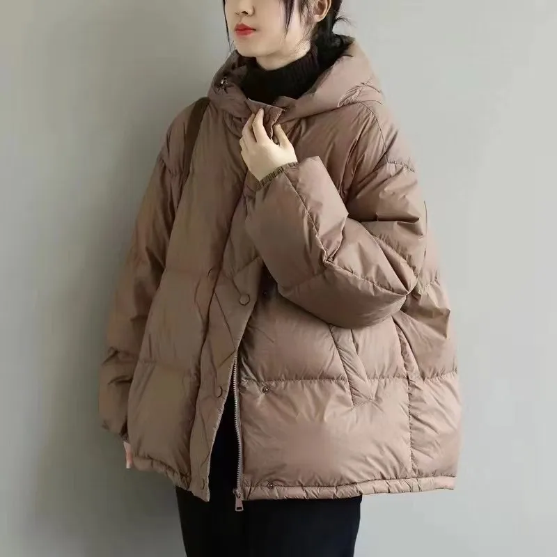 2023 Autumn Winter Oversize White Duck Down Coat Women Warm Thick Hooded Down Jacket Ladies Casual Loose Basic Parkas Outwears
2023 Autumn Winter Oversize White Duck Down Coat Women Warm Thick Hooded Down Jacket Ladies Casual Loose Basic Parkas Outwears
