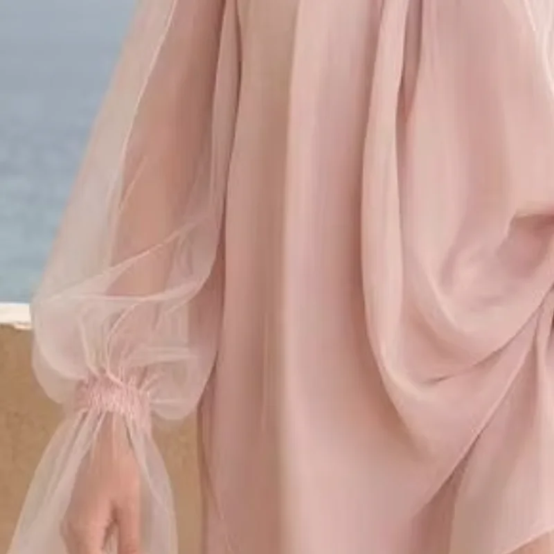 Charming Dress for Women Long Sleeve Simple Elegant Ruffle Sheer Mesh Loose Short Dress, Casual Party Going Out Clubwear
Charming Dress for Women Long Sleeve Simple Elegant Ruffle Sheer Mesh Loose Short Dress, Casual Party Going Out Clubwear