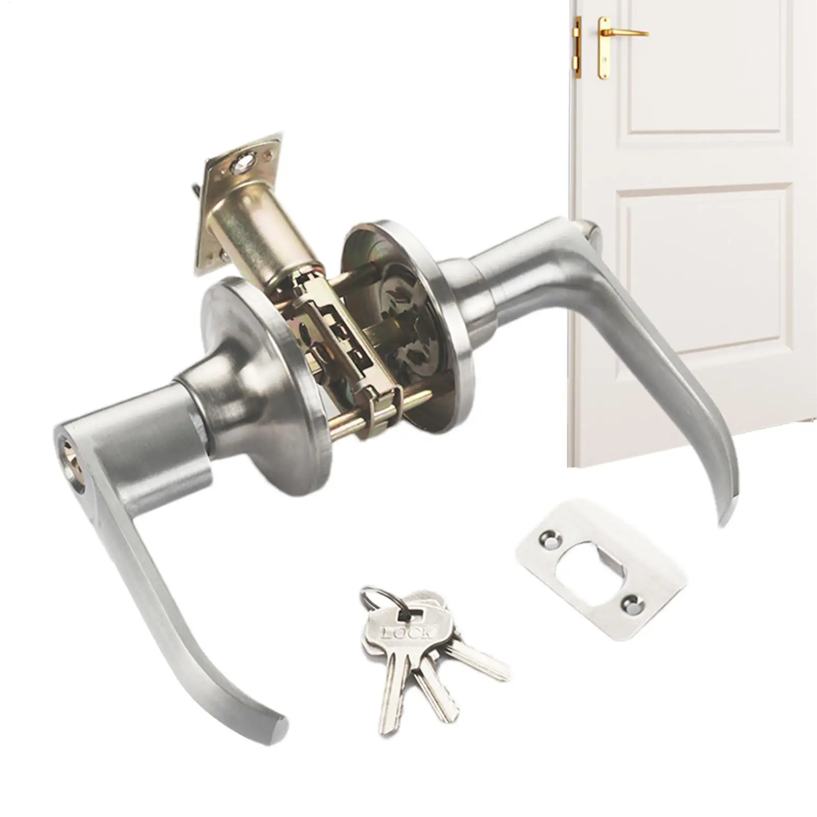 Door Lock with Key Three-bar Handle Lock Spherical Three Bar Handle Lock Ball Lock Silent Handle Lock with 3 Keys for Bedroom
Door Lock with Key Three-bar Handle Lock Spherical Three Bar Handle Lock Ball Lock Silent Handle Lock with 3 Keys for Bedroom