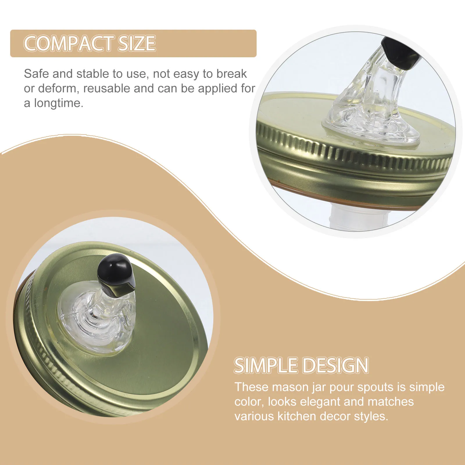Wide Mouth Jar Pour Spout Mason Jar Lids Gold Silver 70mm Acrylic Kitchen Storage Container Oil
Wide Mouth Jar Pour Spout Mason Jar Lids Gold Silver 70mm Acrylic Kitchen Storage Container Oil