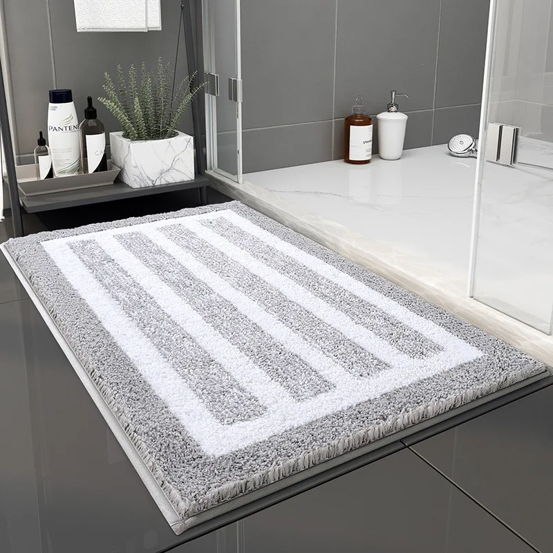 Nordic Striped Print Bathroom Entrance Doormat Thickened Flocking Anti-Skid Pad for Toilet Soft Super Absorbent Home Decoration
Nordic Striped Print Bathroom Entrance Doormat Thickened Flocking Anti-Skid Pad for Toilet Soft Super Absorbent Home Decoration